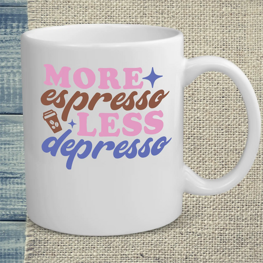 Tasse 325ml - More Espresso Less Depresso - Kaffee
