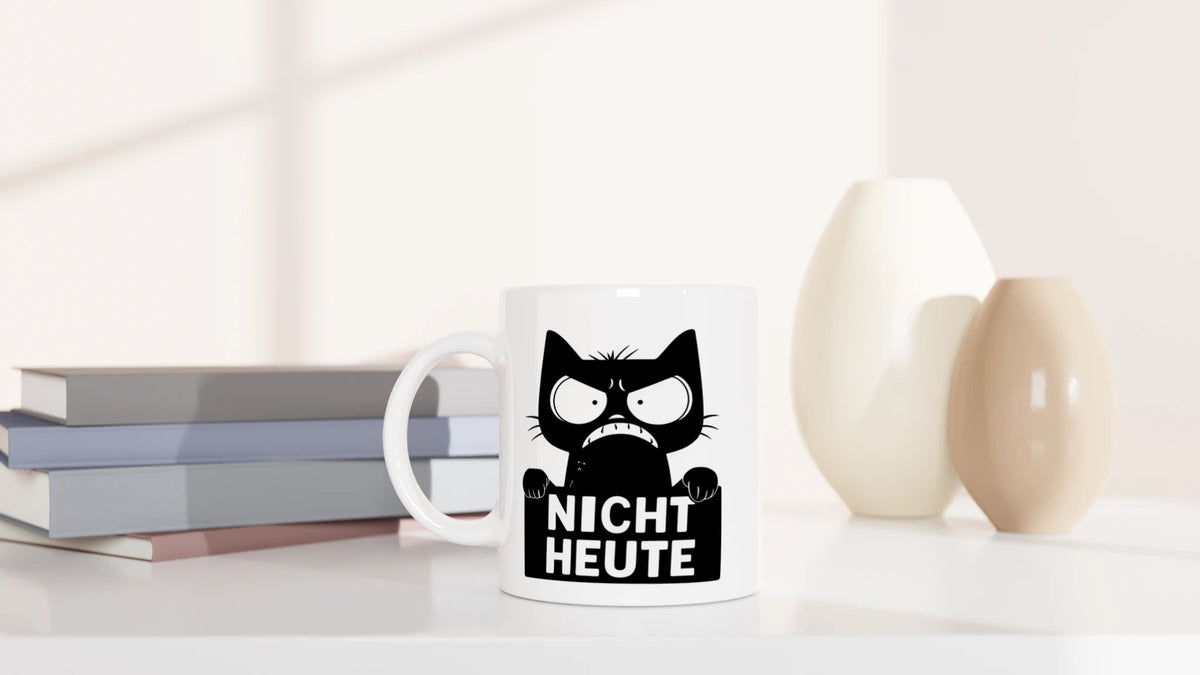 Tasse 325ml - Nicht Heute - Katze - Katze, Black Edition