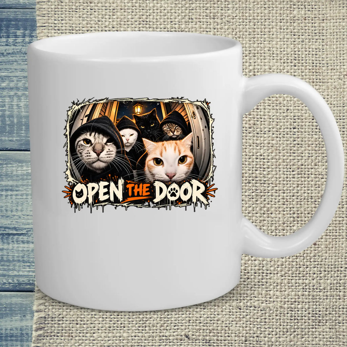 Tasse 325ml - Open - Katze, Halloween