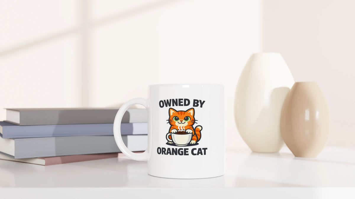 Tasse 325ml - Owned by Orange Cat - Katze & Kaffee, Orange