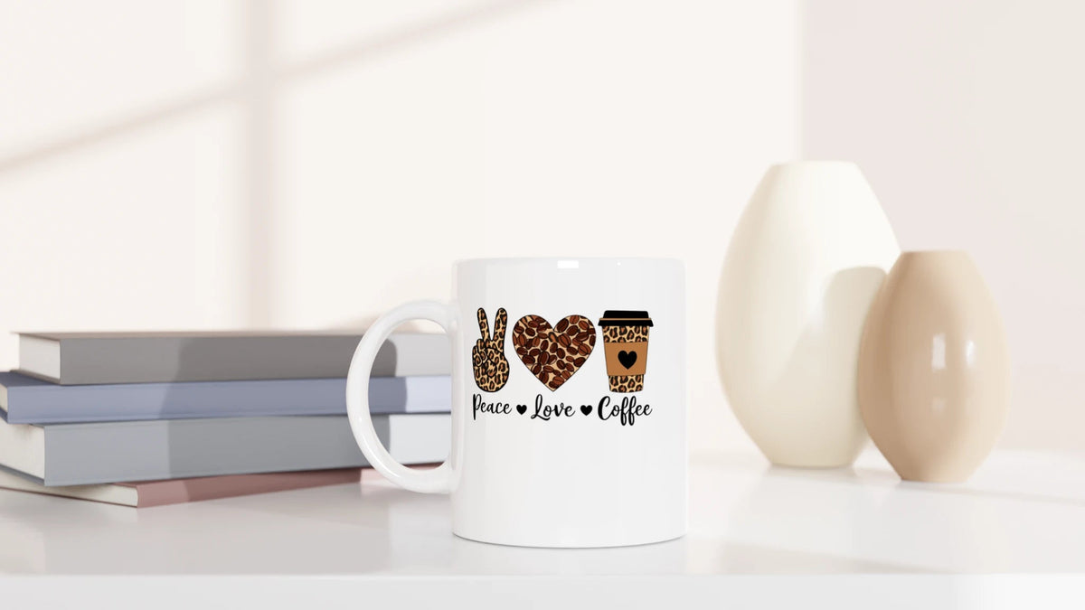 Tasse 325ml - Peace - Love - Coffee - Kaffee