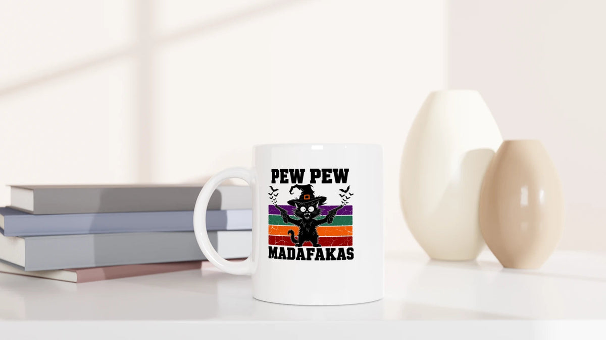 Tasse 325ml - Pew Pew - Halloween - Katze, Halloween