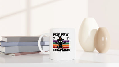 Tasse 325ml - Pew Pew - Halloween - Katze, Halloween
