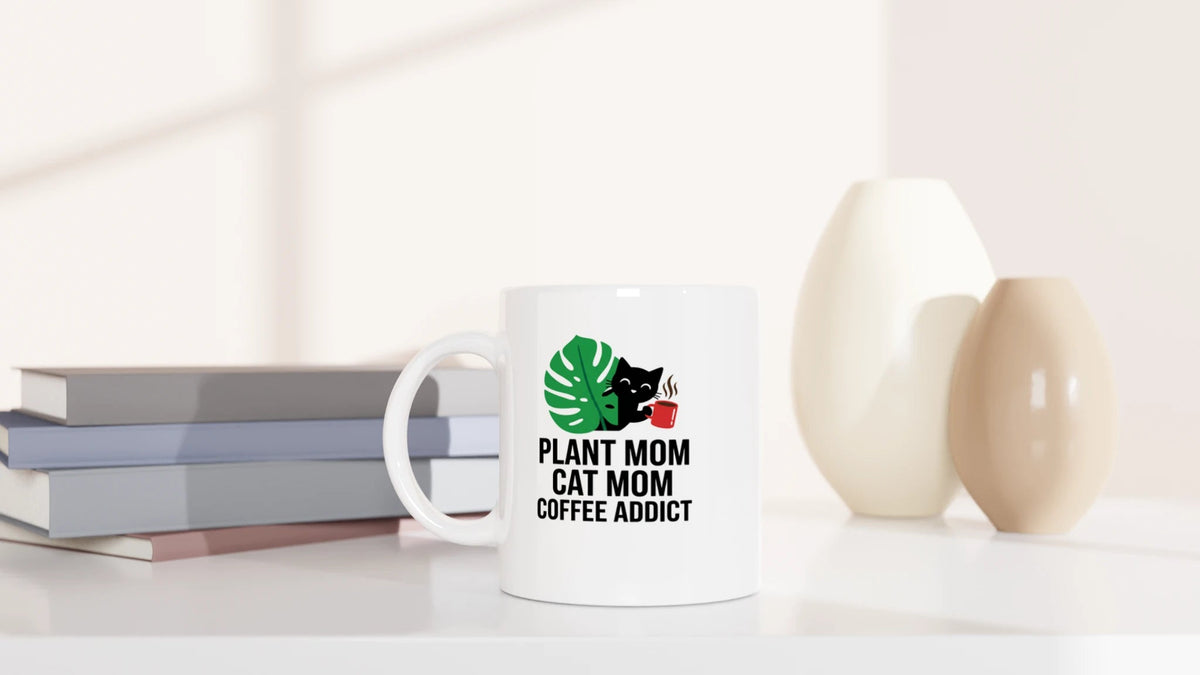 Tasse 325ml - Plant Mom - Katze & Kaffee