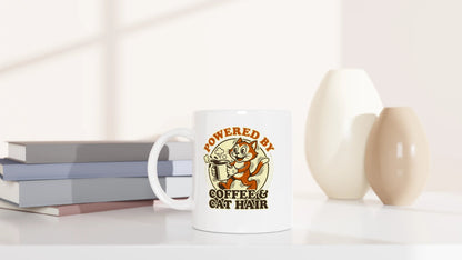 Tasse 325ml - Powered by Coffee & Cat Hair - Katze & Kaffee