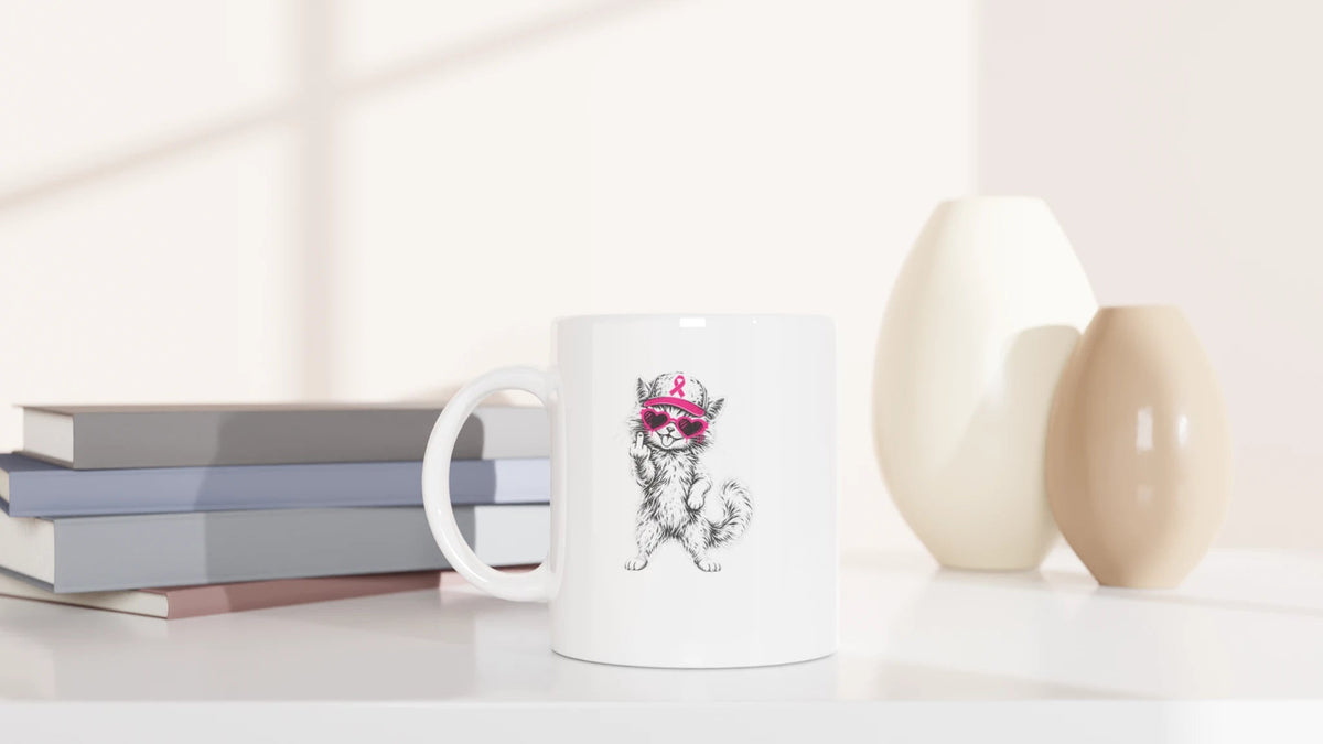 Tasse 325ml - Rosa Schleife - Katze