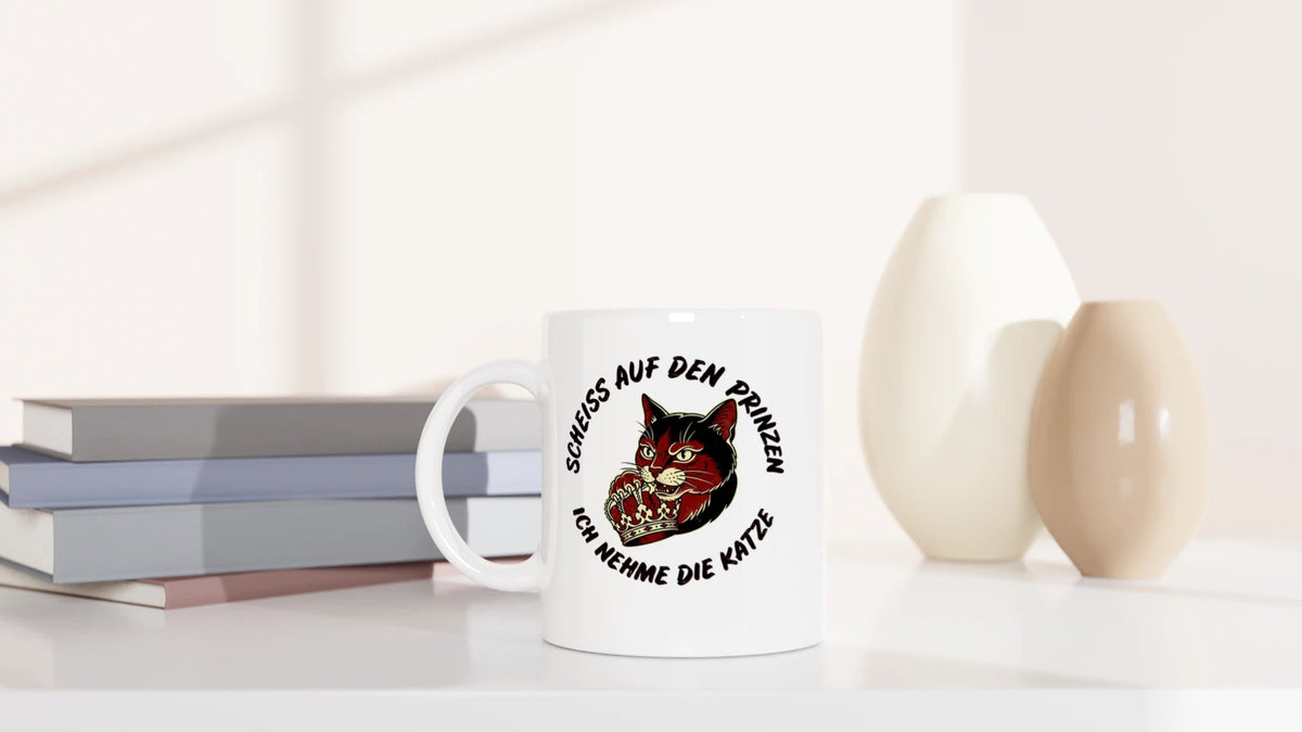Tasse 325ml - Scheiß auf den Prinzen, ich nehme die Katze - Katze