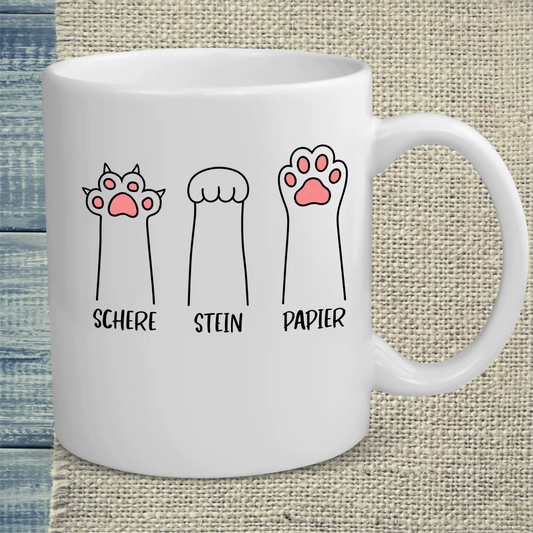 Tasse 325ml - Schere Stein Papier - Katze