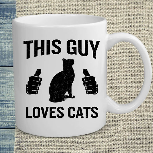 Tasse 325ml - This Guy Loves Cats - Katze, Cat Guy