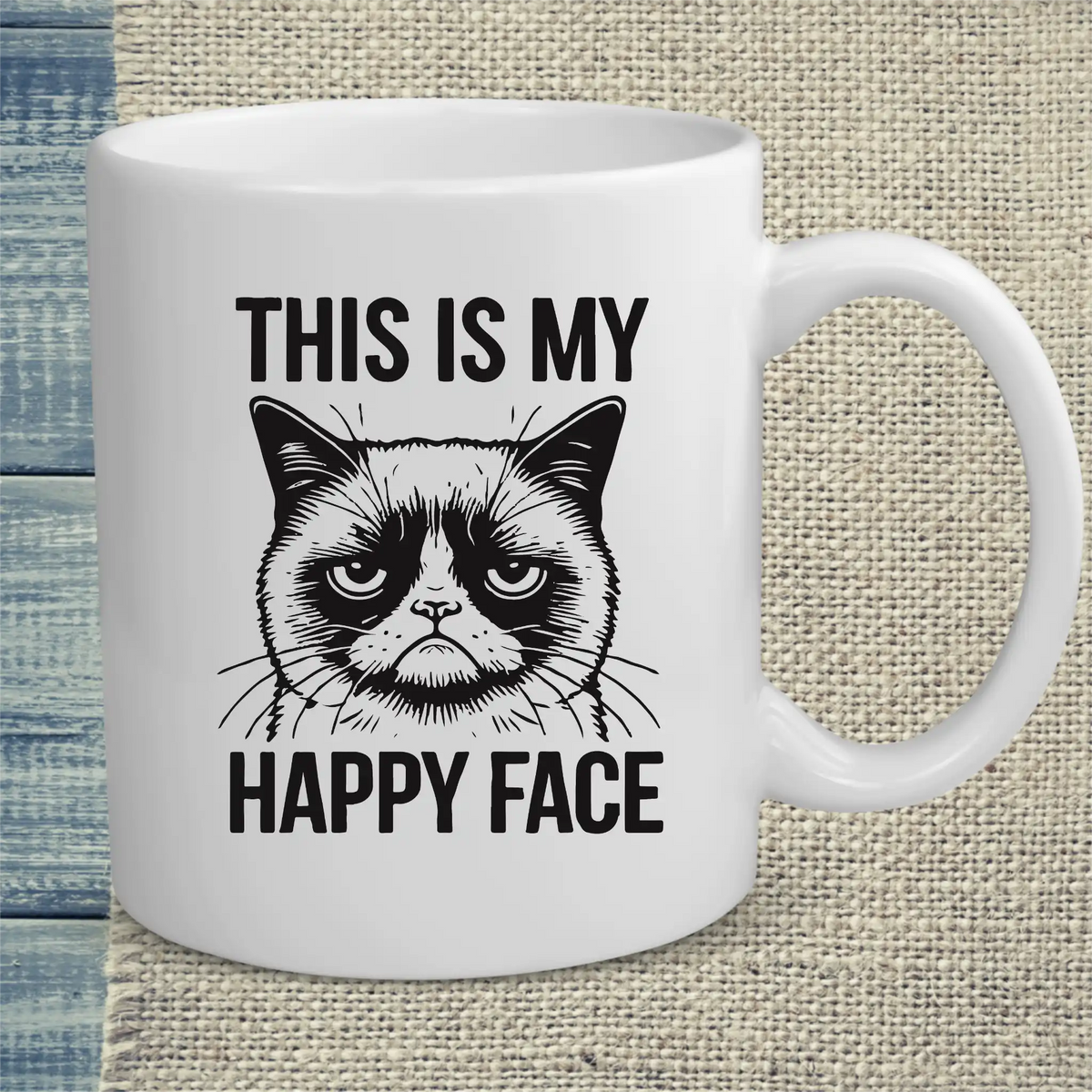 Tasse 325ml - This is my happy face - Katze