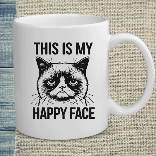 Tasse 325ml - This is my happy face - Katze