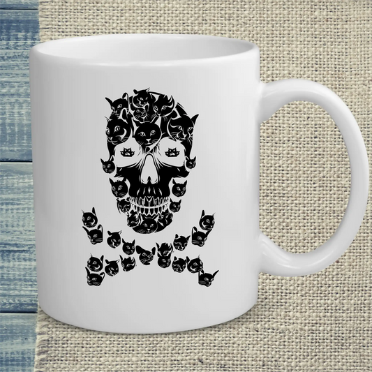 Tasse 325ml - Totenkopf Katze - Katze