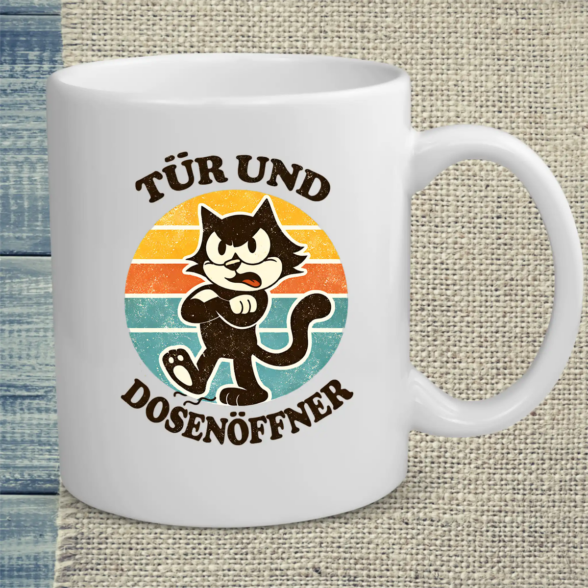 Tasse 325ml - Tür und Dosenöffner - Katze