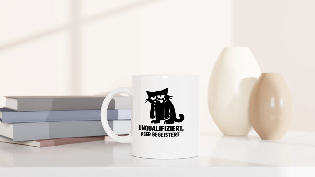 Tasse 325ml - Unqualifiziert, aber begeistert  - Katze