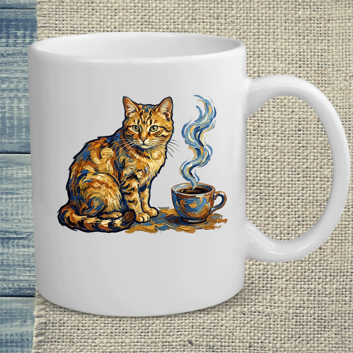 Tasse 325ml - Van Gogh Cat - Katze & Kaffee, Kunst