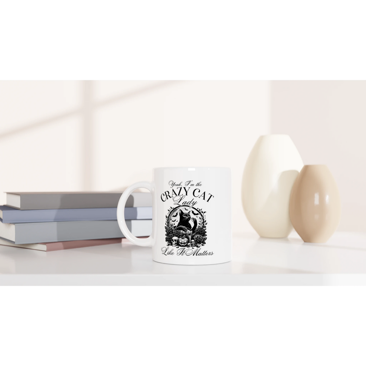 Tasse 325ml - Yeah - I'm the crazy cat lady - Kaffee, Cat Lady