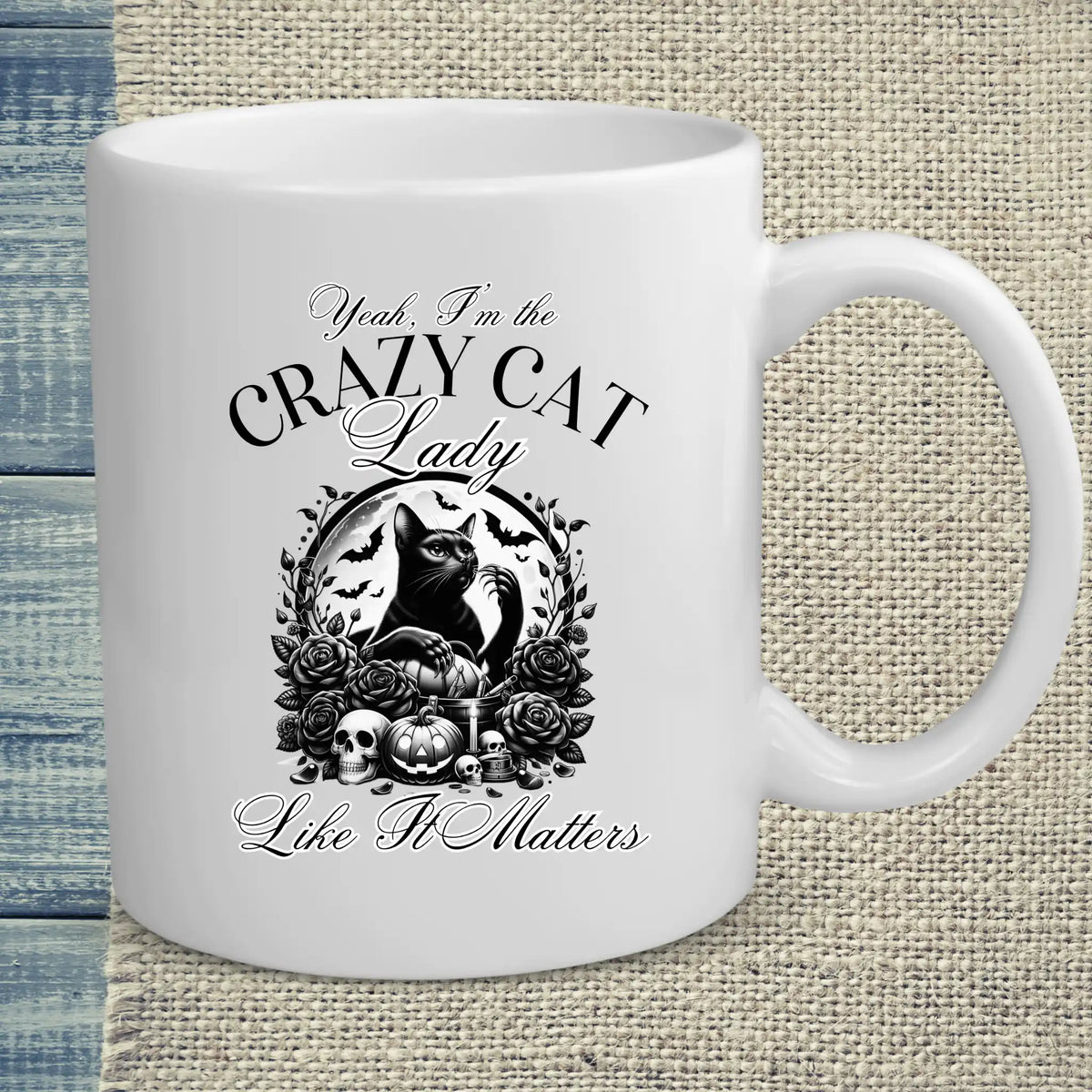 Tasse 325ml - Yeah - I'm the crazy cat lady - Kaffee, Cat Lady