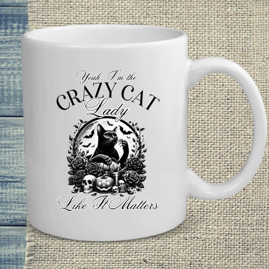 Tasse 325ml - Yeah - I'm the crazy cat lady - Kaffee, Cat Lady