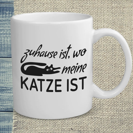Tasse 325ml - Zuhause ist - wo meine Katze ist - Katze